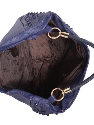 blue leatherette regular handbag - 14456777 - Standard Image - 3