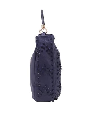 blue leatherette regular handbag - 14456777 - Standard Image - 4