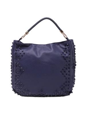 blue leatherette regular handbag - 14456777 - Standard Image - 5