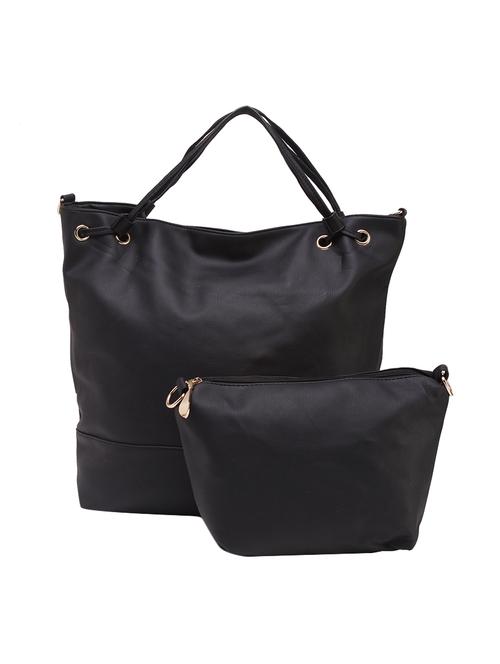 black leatherette hobo handbag - 14456786 - Very Small Image - 1