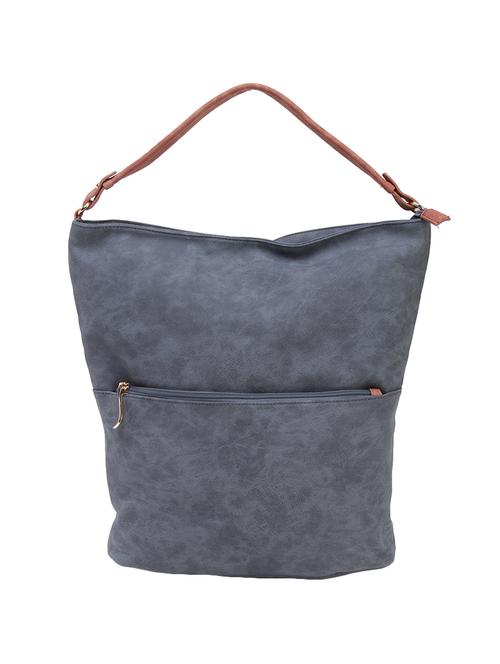 blue leatherette hobo handbag - 14456806 - Standard Image - 1
