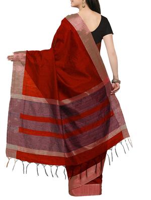 red art silk bordered saree with blouse - 14456867 - Standard Image - 2