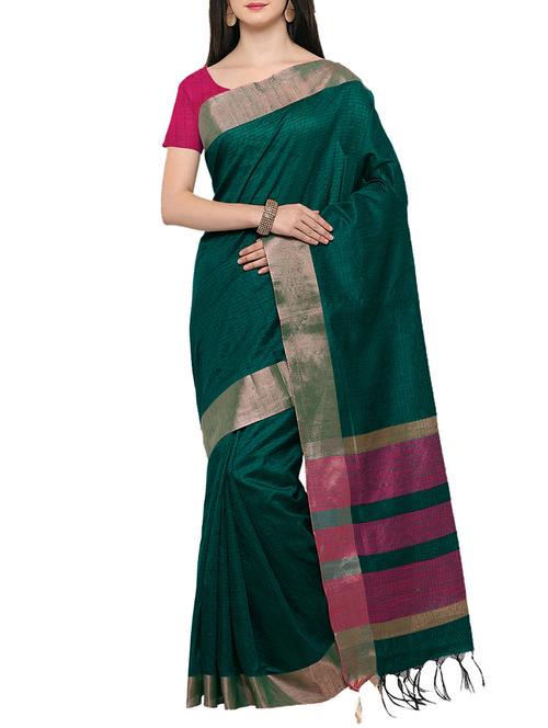 green art silk bordered saree - 14456870 - Very Small Image - 1