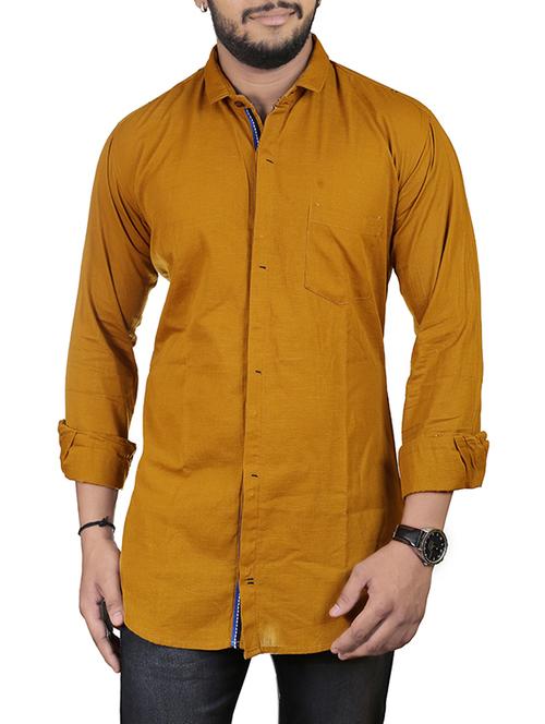 mustard linen casual shirt - 14457049 - Very Small Image - 1