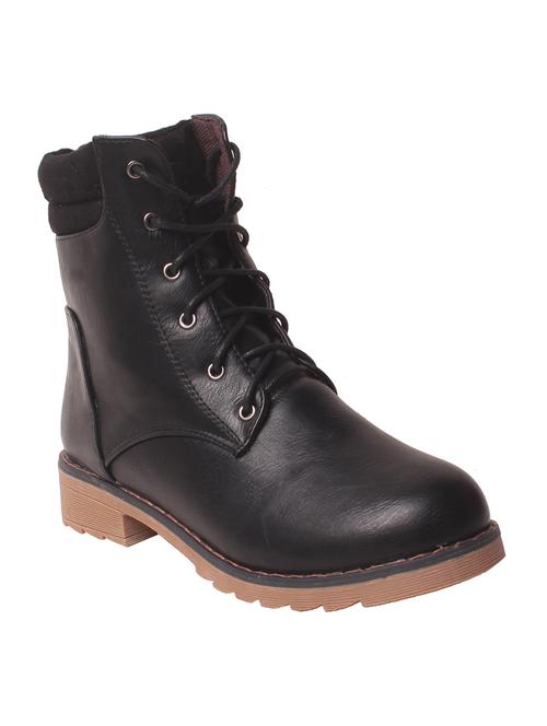black faux leather ankle boot - 14457053 - Standard Image - 1