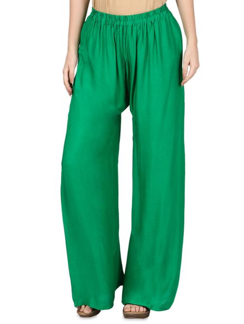 green rayon palazzo - 14457099 - Very Small Image - 1