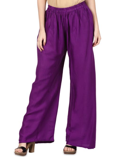 purple rayon palazzo - 14457104 - Very Small Image - 1