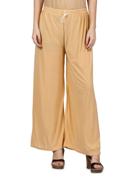 beige rayon palazzo - 14457107 - Very Small Image - 1