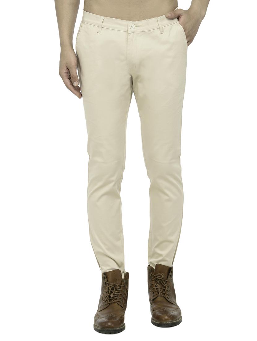 white cotton chinos casual trousers - 14457194 - Zoom Image - 1