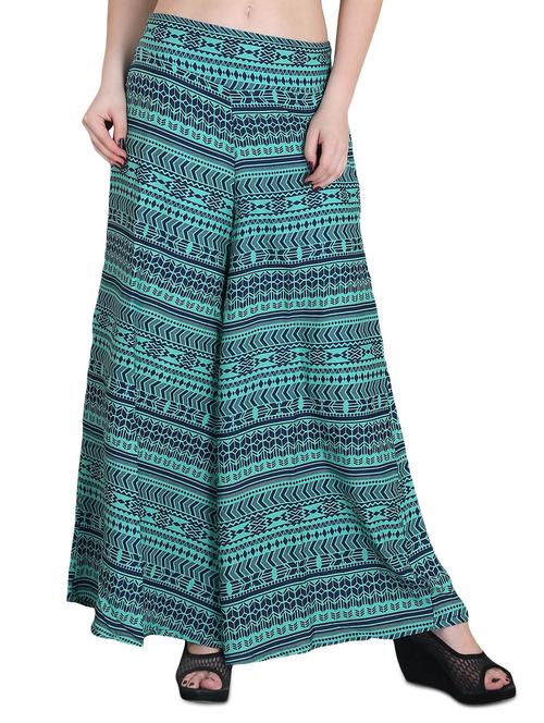 green printed palazzo - 14457298 - Very Small Image - 1