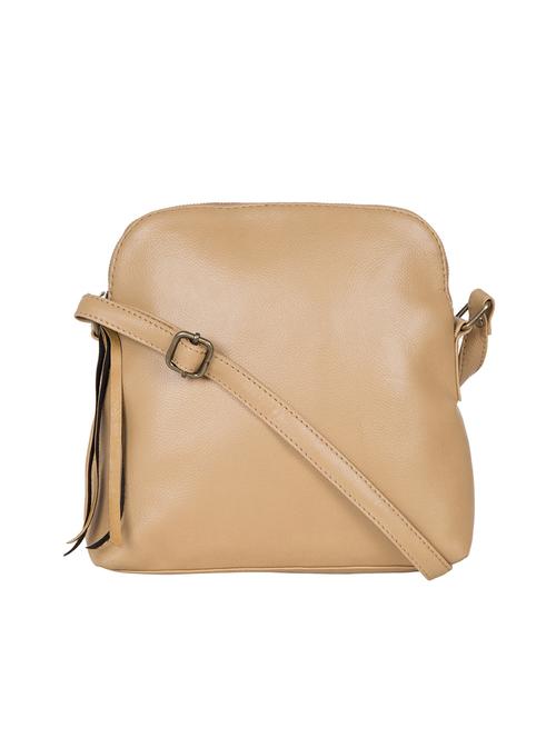 beige leatherette (pu) regular sling bag - 14457323 - Standard Image - 1