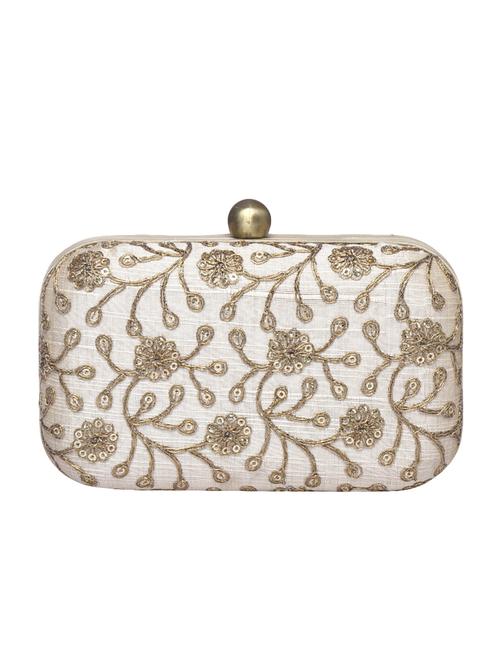 white silk box clutch - 14457325 - Standard Image - 1