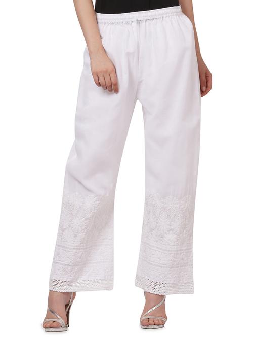 white cotton palazzo - 14457499 - Standard Image - 1