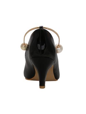black faux leather slip on pumps - 14457832 - Standard Image - 3