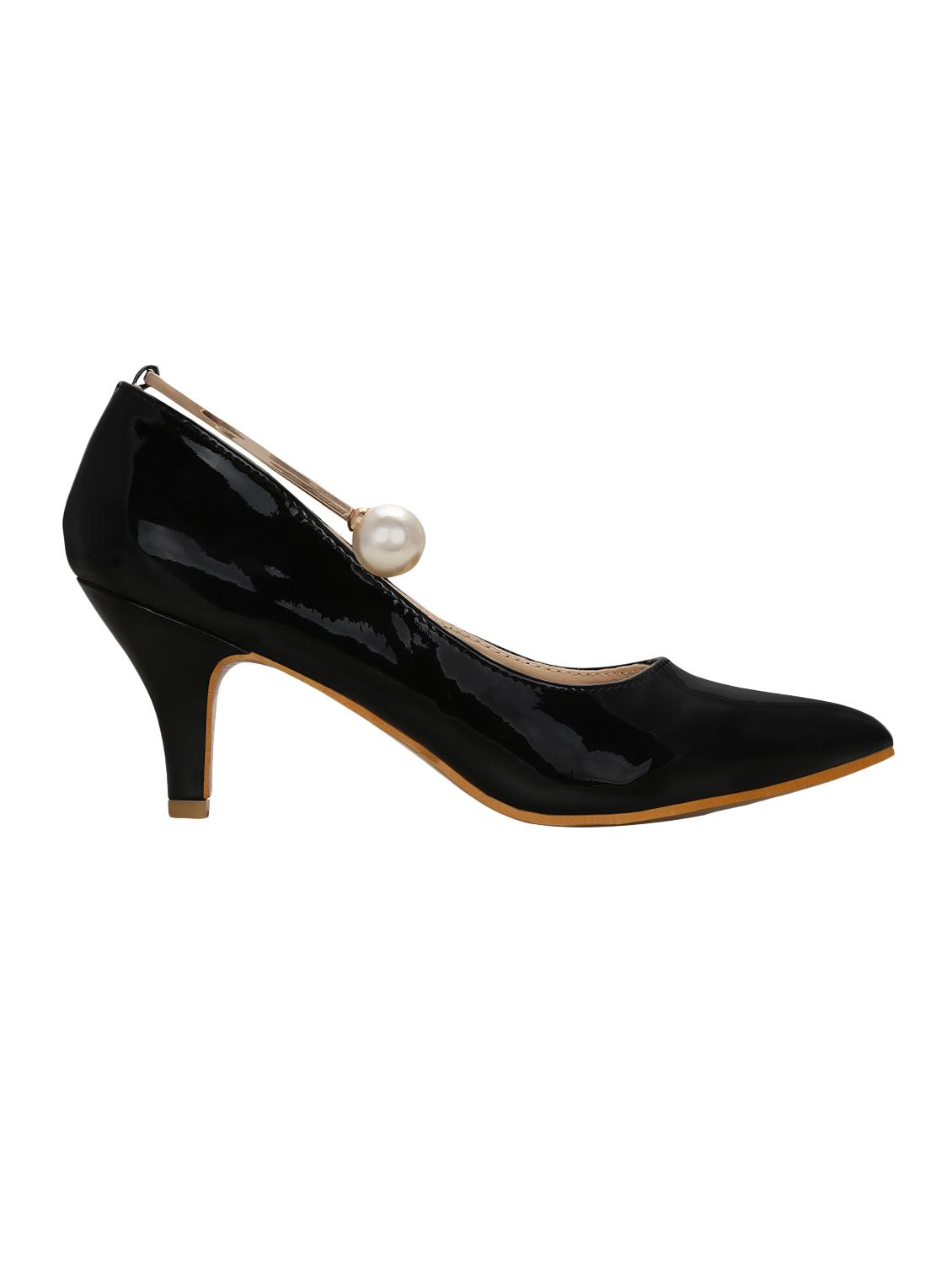 black faux leather slip on pumps - 14457832 - Zoom Image - 2