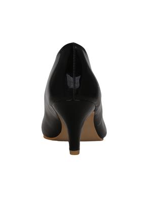 black faux leather slip on pumps - 14457836 - Standard Image - 3