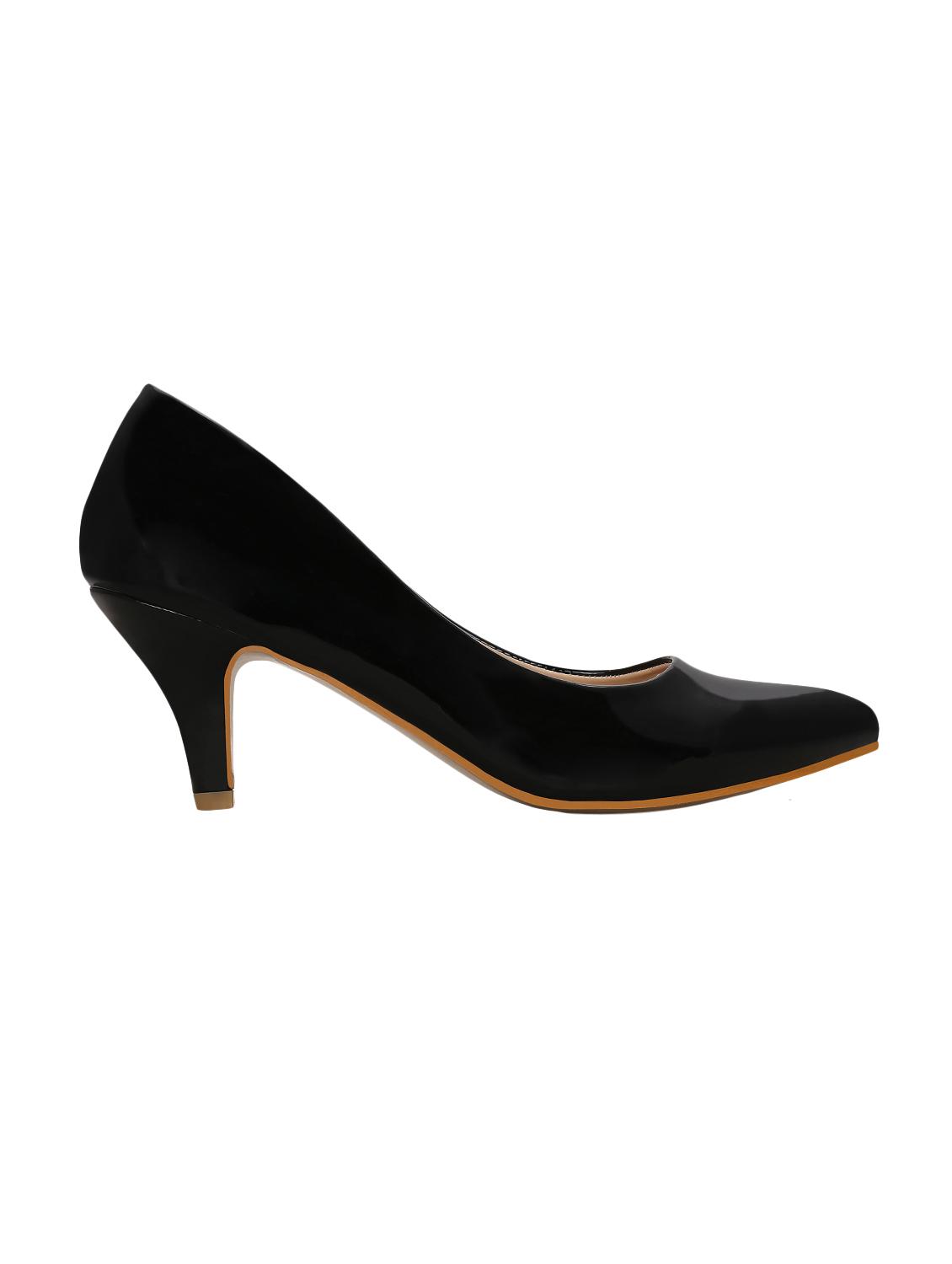 black faux leather slip on pumps - 14457836 - Zoom Image - 2