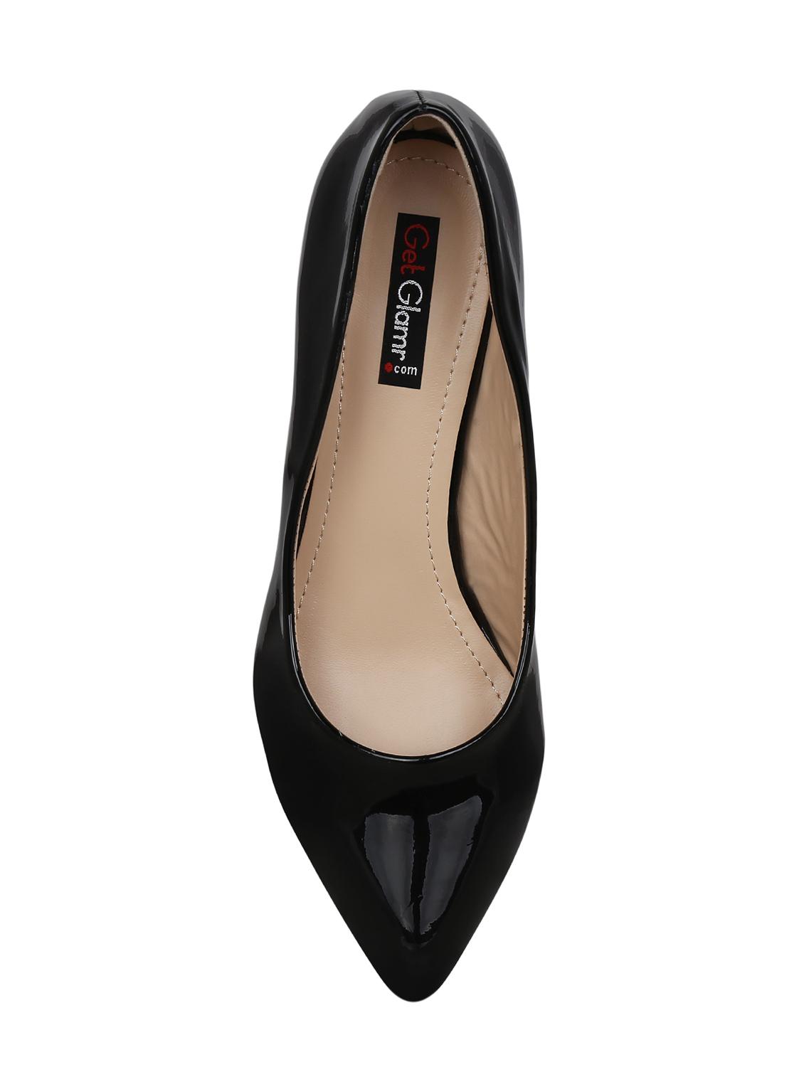 black faux leather slip on pumps - 14457836 - Zoom Image - 4