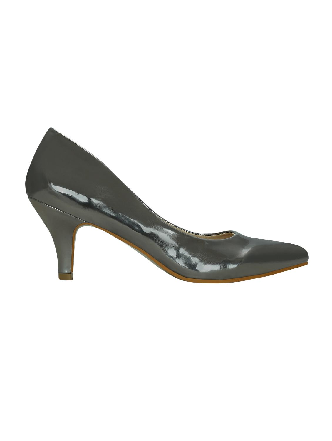 grey faux leather slip on pumps - 14457838 - Zoom Image - 2