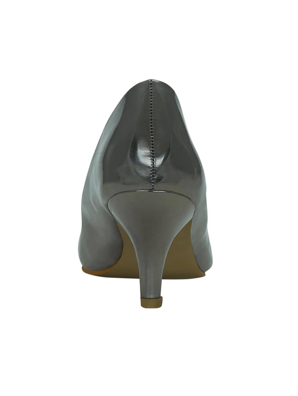 grey faux leather slip on pumps - 14457838 - Zoom Image - 3