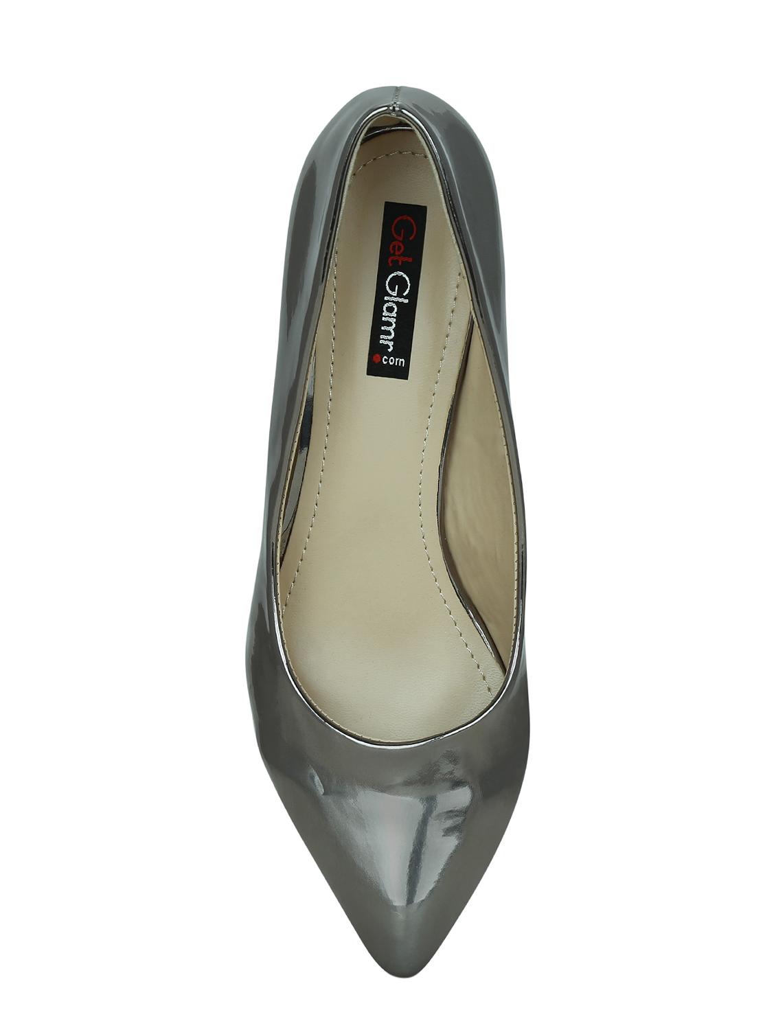 grey faux leather slip on pumps - 14457838 - Zoom Image - 4