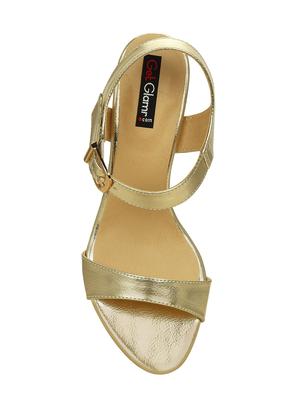 gold ankle strap sandal - 14457847 - Standard Image - 4