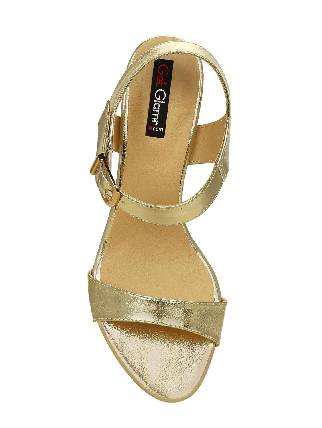 gold ankle strap sandal - 14457847 - Zoom Image - 4