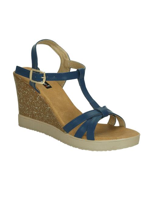 blue ankle strap wedge - 14457859 - Standard Image - 1