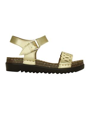 gold ankle strap sandal - 14457866 - Standard Image - 2