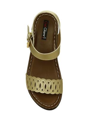 gold ankle strap sandal - 14457866 - Standard Image - 4