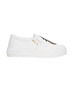 white faux leather plimsolls sneakers - 14457876 - Standard Image - 2