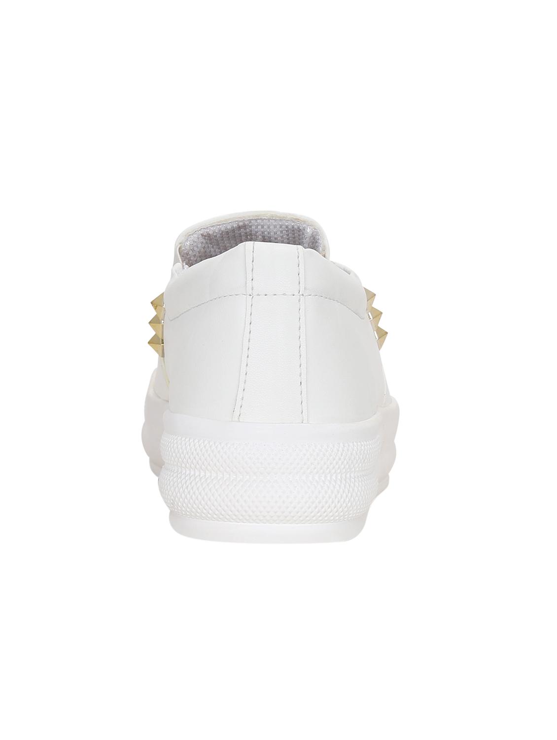 white faux leather plimsolls sneakers - 14457876 - Zoom Image - 3
