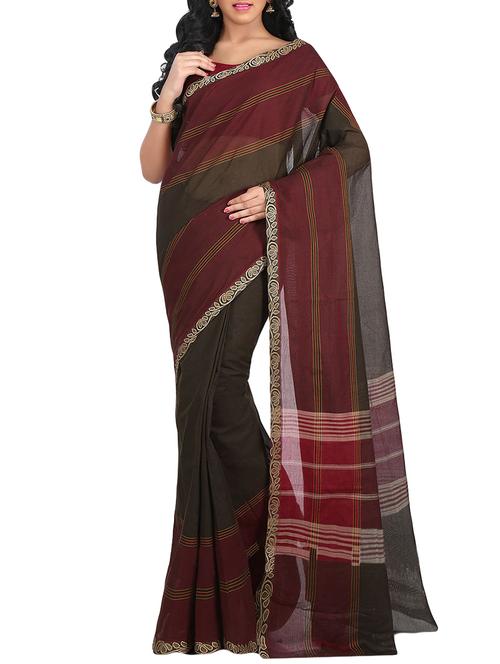 green cotton chettinad saree - 14457996 - Very Small Image - 1