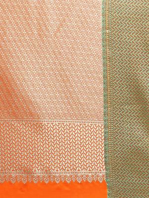orange silk kanjivaram saree with blouse - 14458268 - Standard Image - 4