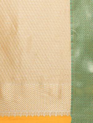mustard silk kanjivaram saree with blouse - 14458269 - Standard Image - 4