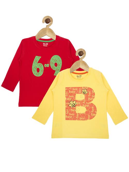 red and yellow cotton t-shirt - 14458291 - Very Small Image - 1