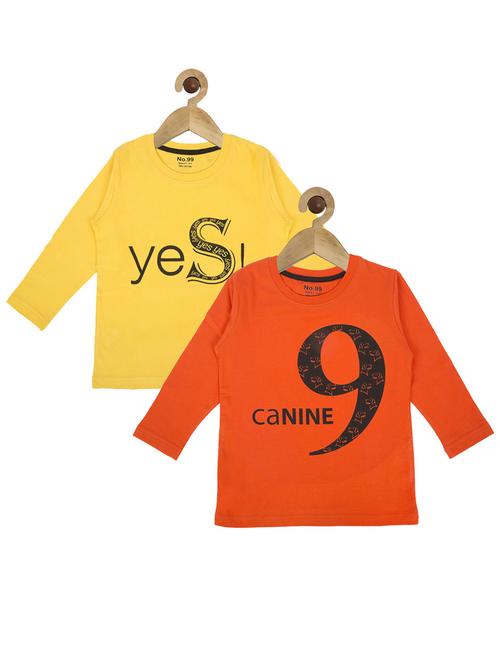 yellow and orange cotton t-shirt - 14458293 - Very Small Image - 1