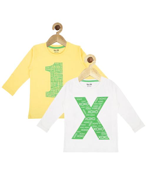 yellow and white cotton t-shirt - 14458299 - Very Small Image - 1