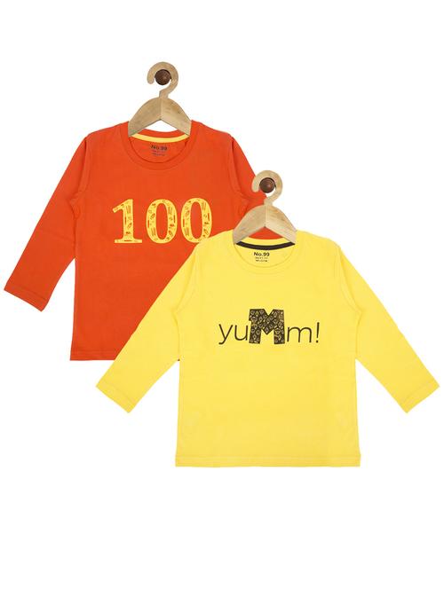 yellow and orange cotton t-shirt - 14458300 - Very Small Image - 1