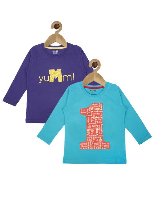 blue and purple cotton t-shirt - 14458301 - Very Small Image - 1