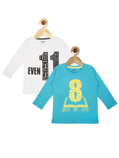 white and blue cotton t-shirt - 14458316 - Standard Image - 1