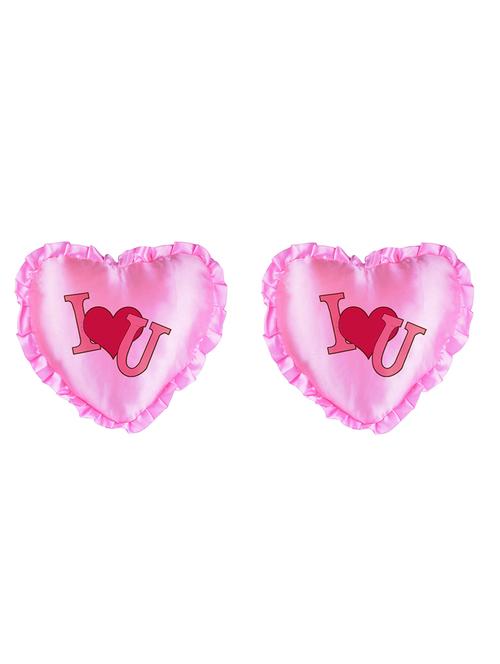 Heart Shape "Love" Printed Cushions Cover - 14458317 - Standard Image - 1