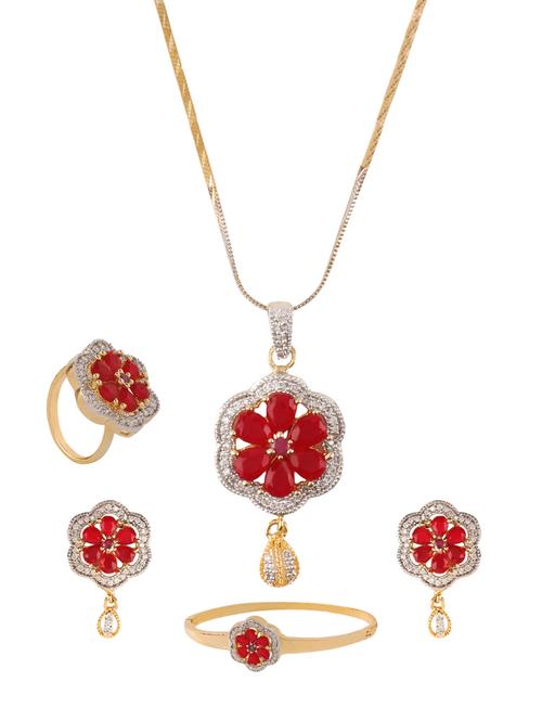 gold crystal bridal necklace - 14458848 - Very Small Image - 1