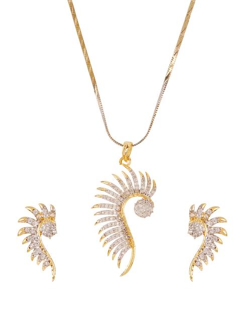 gold crystal bridal necklace - 14458854 - Very Small Image - 1