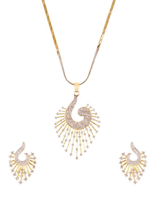 gold crystal bridal necklace - 14458855 - Very Small Image - 1