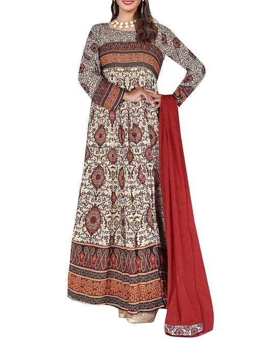 grey georgette semi-stitched suit - 14458897 - Very Small Image - 1