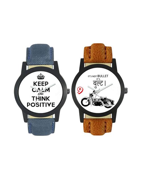Gurukrupa Enterprise Men Analog Dial leatherette Strap Watch combo - 14458969 - Standard Image - 1