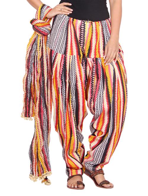 multi colored cotton patiyala salwar - 14459027 - Very Small Image - 1