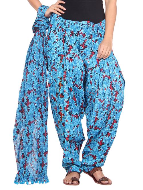 blue cotton regular salwars - 14459036 - Very Small Image - 1