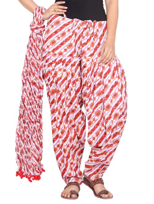 white cotton regular salwars - 14459039 - Very Small Image - 1